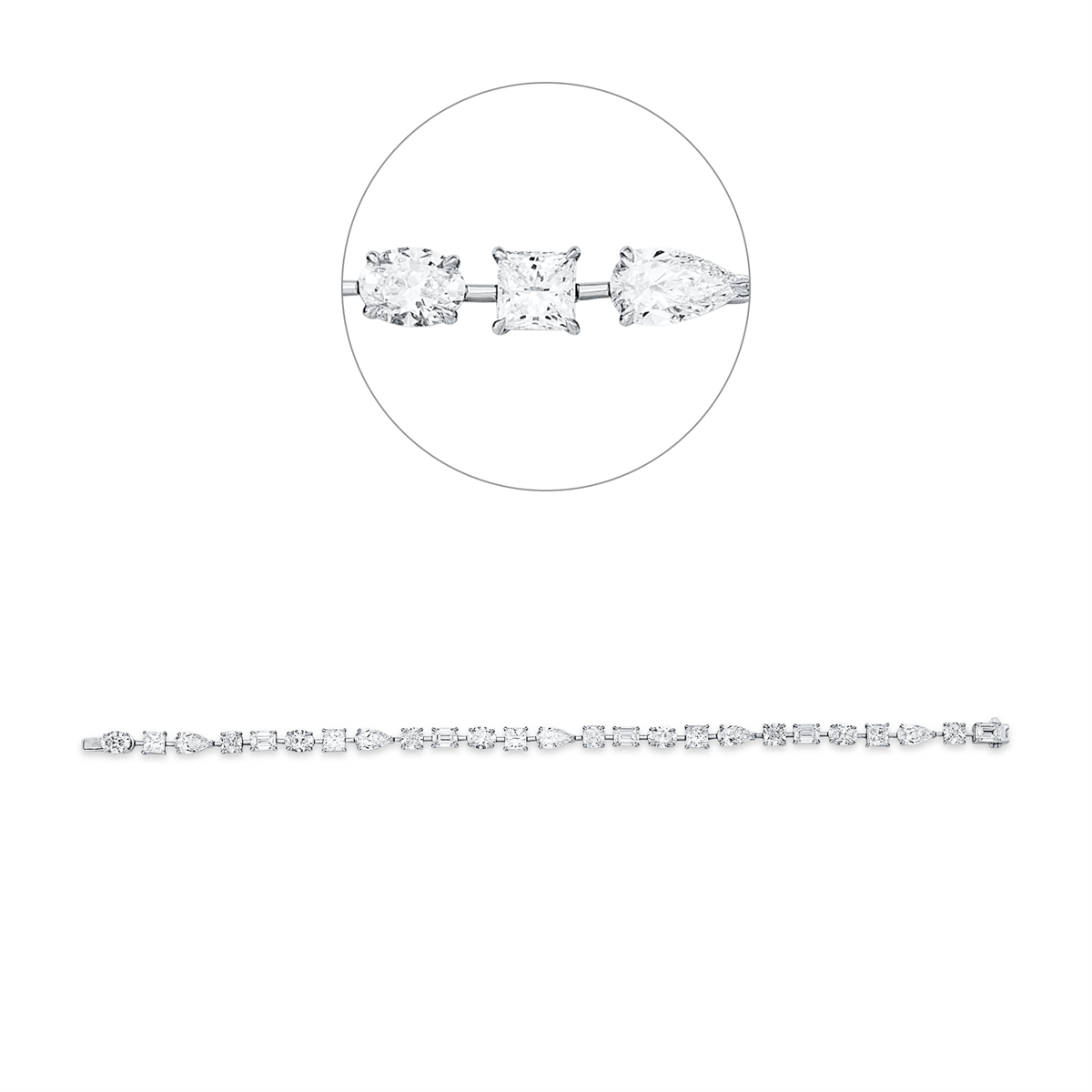 Armband 18 kt WG, 25pcs x GIA