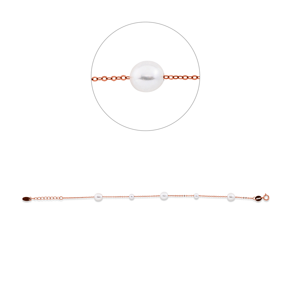 Armband  18kt Rotgold mit ZÖ 16 cm mit 0,00ct Diamanten