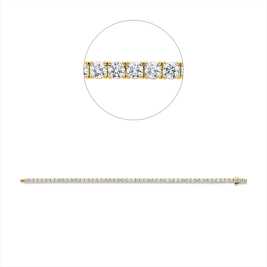Tennisarmband 4er-Krappe 18kt Gelbgold Premium Edition mit 6,24ct Diamanten