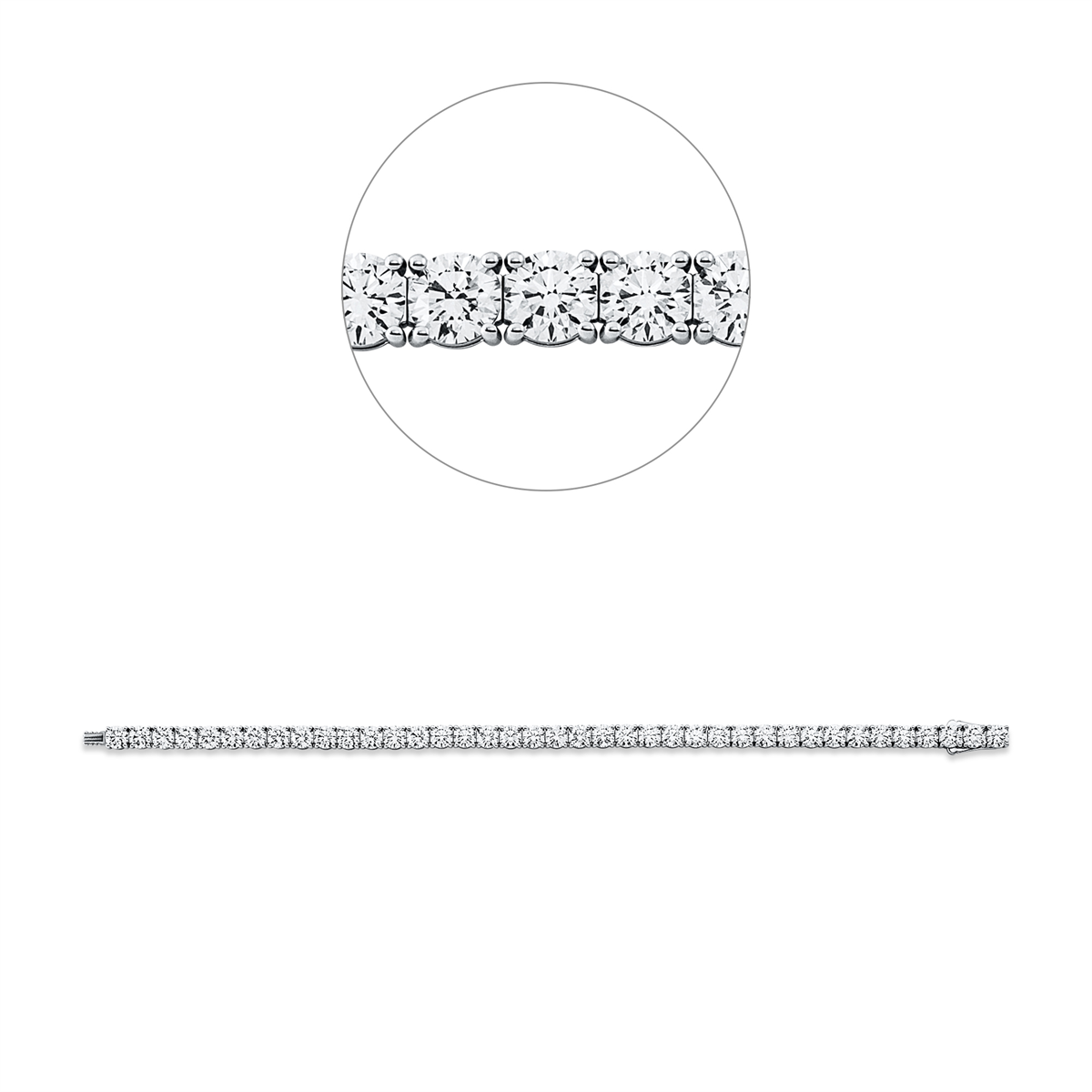 Tennisarmband 4er-Krappe 18kt Weißgold Premium Edition, 39 GIA's mit 11,86ct Diamanten