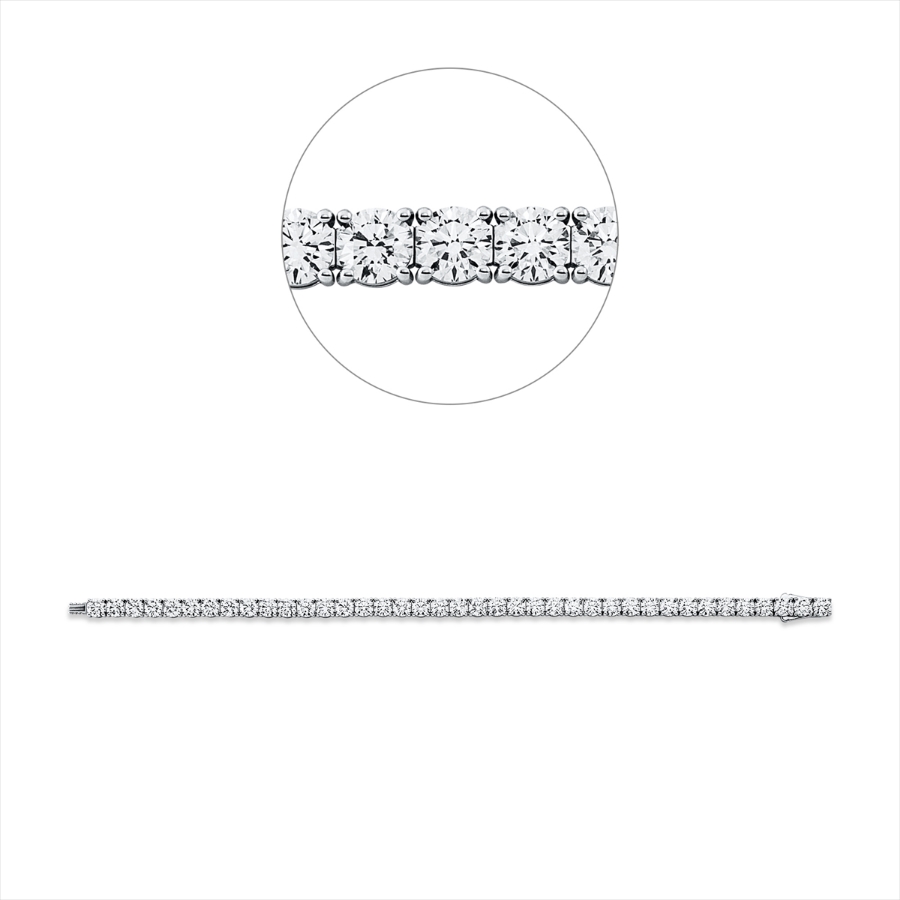 Tennisarmband 4er-Krappe 18kt Weißgold Premium Edition, 39 GIA's mit 11,86ct Diamanten