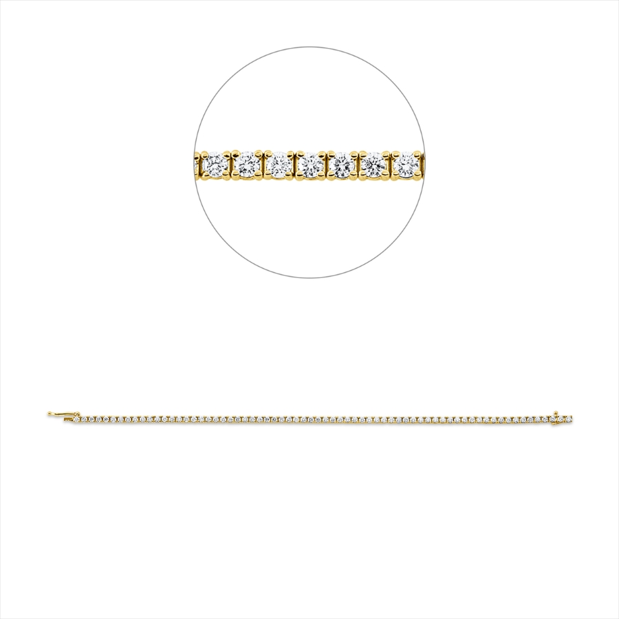 Tennisarmband 4er-Krappe 18kt Gelbgold Premium Edition mit 2,06ct Diamanten