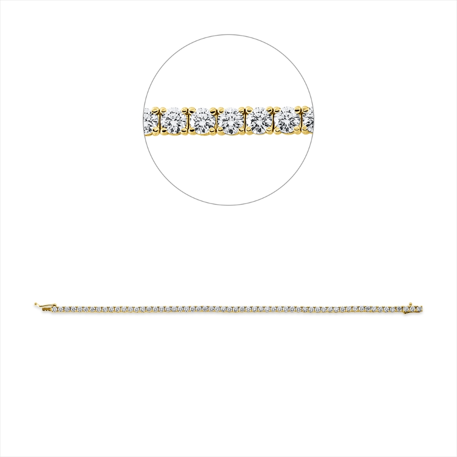 Tennisarmband 4er-Krappe 18kt Gelbgold Premium Edition mit 3,14ct Diamanten