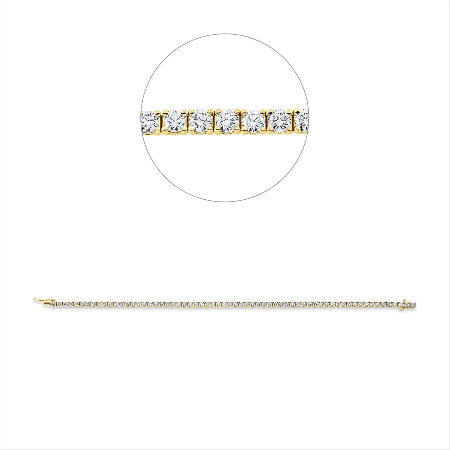 Tennisarmband 4er-Krappe 18kt Gelbgold Premium Edition mit 4,32ct Diamanten