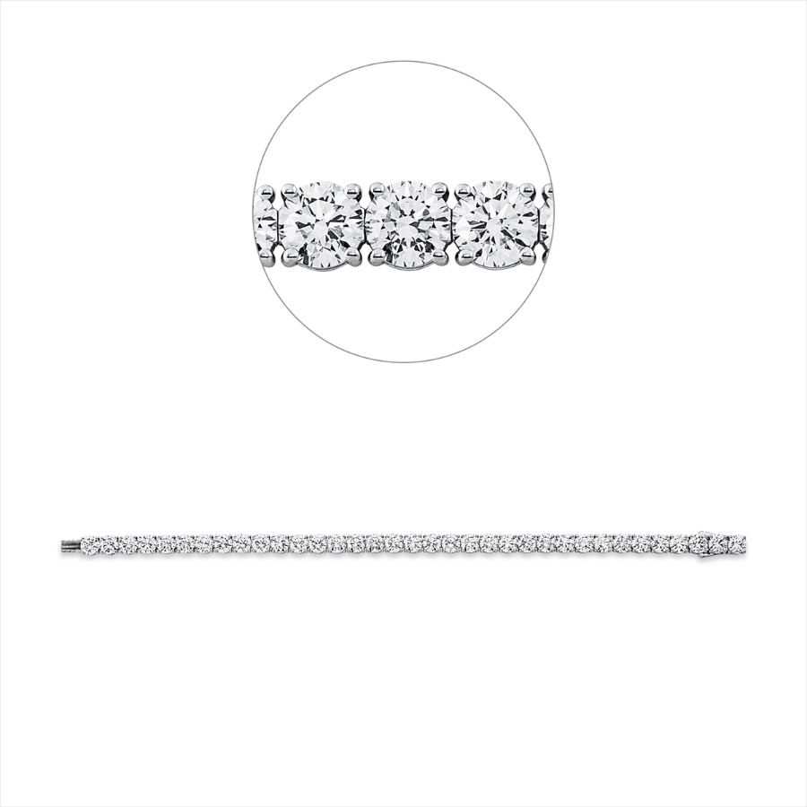 Tennisarmband 4er-Krappe 18kt Weißgold Premium Edition, 35 GIA's mit 17,59ct Diamanten