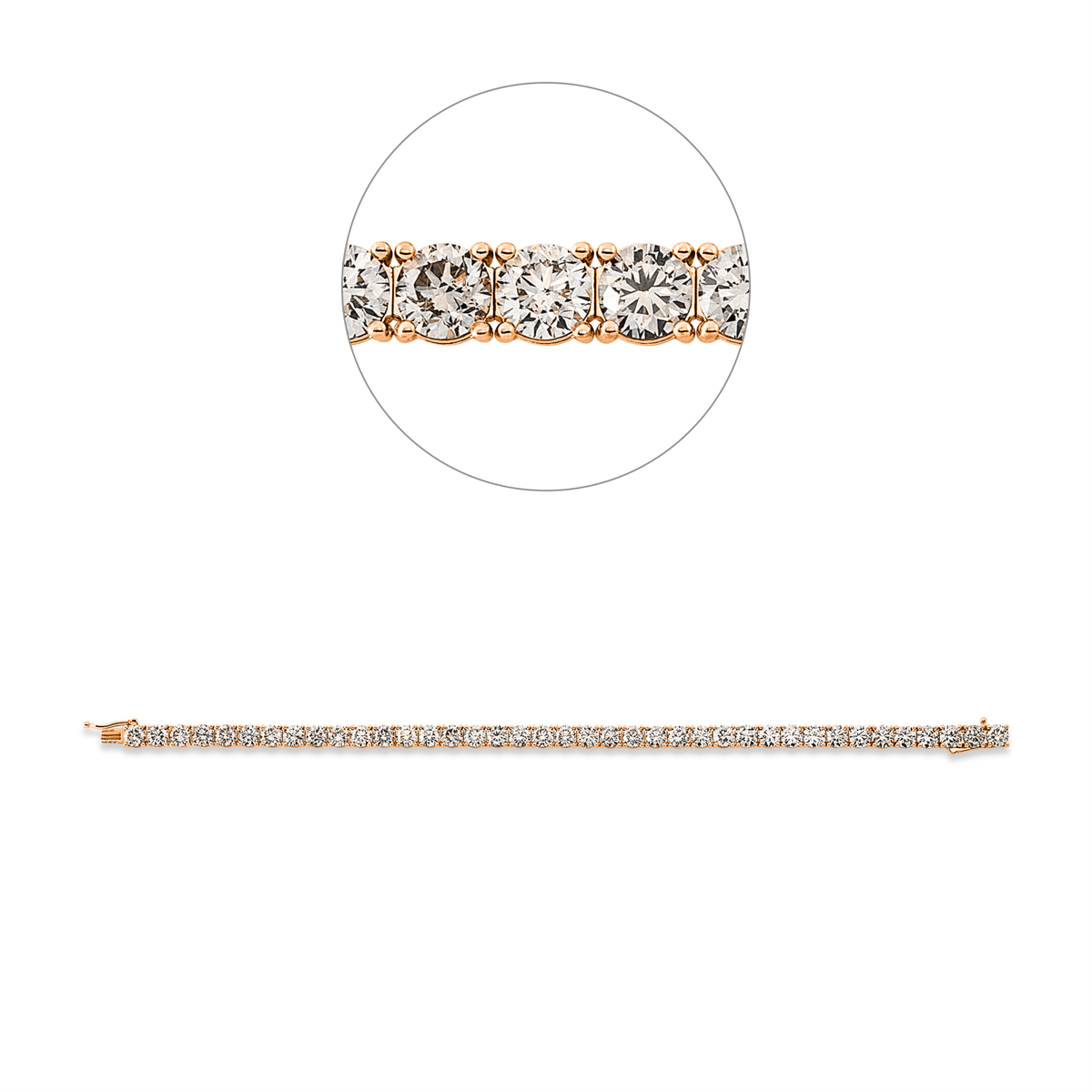 Tennisarmband 4er-Krappe 18kt Rotgold Premium Edition mit 11,83ct Diamanten