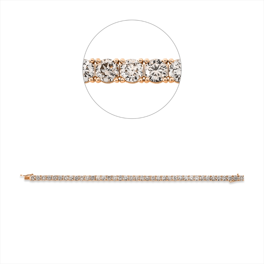 Tennisarmband 4er-Krappe 18kt Rotgold Premium Edition mit 11,83ct Diamanten