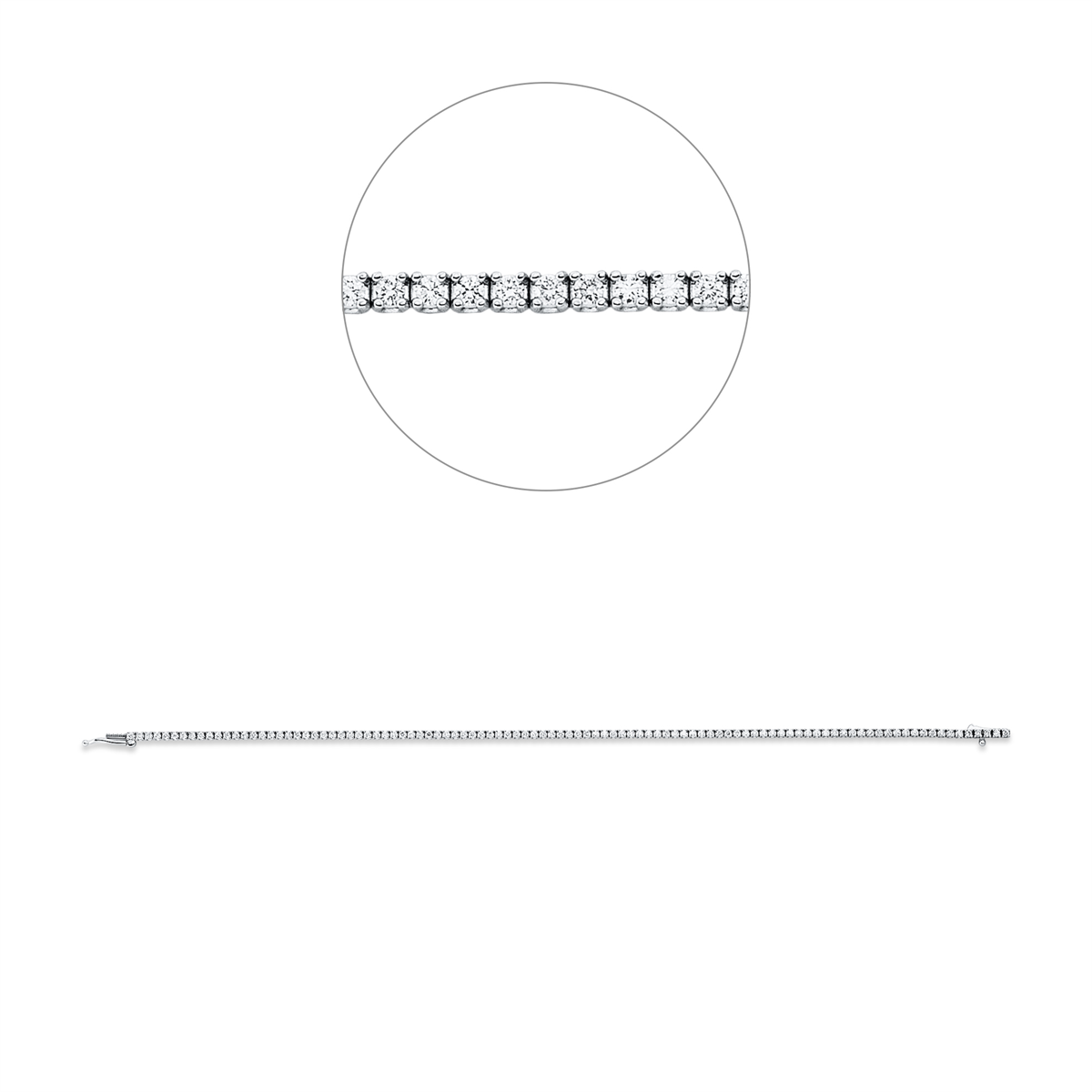 Tennisarmband 4er-Krappe 18kt Weißgold Premium Edition mit 0,96ct Diamanten