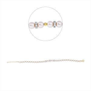 Armband  18kt Gelbgold / Weißgold mit ZÖ 18,0 cm mit 0,18ct Diamanten