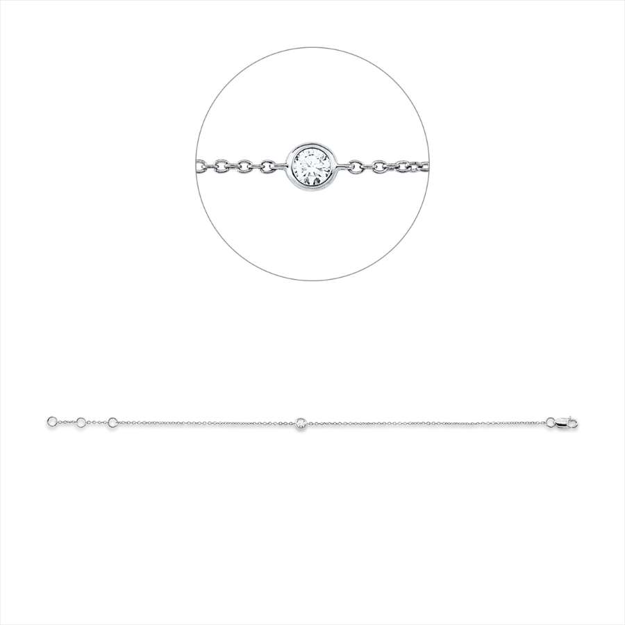 Armband 18 kt WG, mit ZÖ 16cm ,17 cm