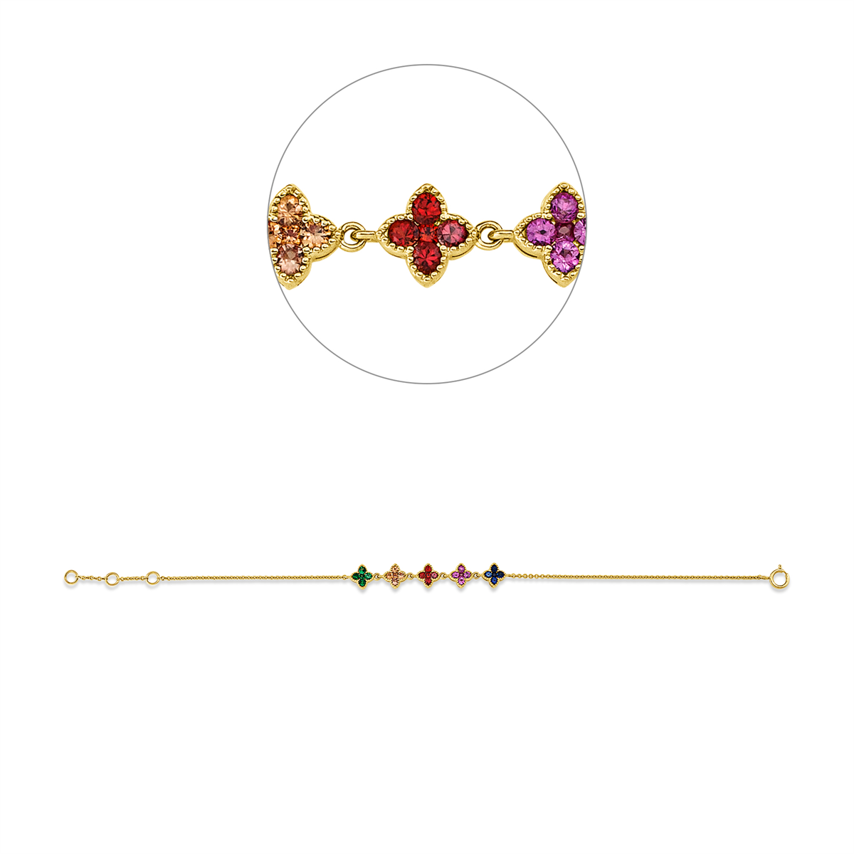 Armband 18 kt GG, mit ZÖ 15,5 cm + 16,5 cm