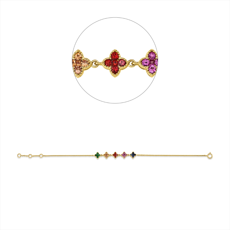 Armband 18 kt GG, mit ZÖ 15,5 cm + 16,5 cm