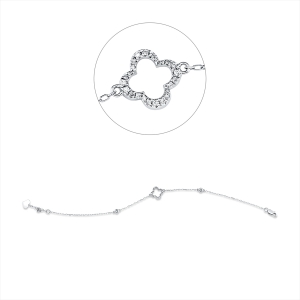 Armband 14 kt WG, mit ZÖ 17,8 cm