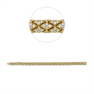 Tennisarmband  18kt Gelbgold mit 5,42ct Diamanten