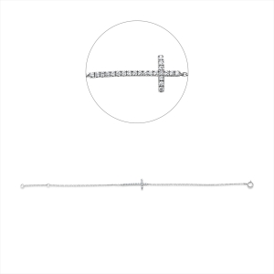 Armband 18 kt GG Kreuz, mit ZÖ 16 cm