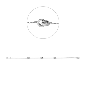 Armband 18 kt WG, mit ZÖ 18 cm