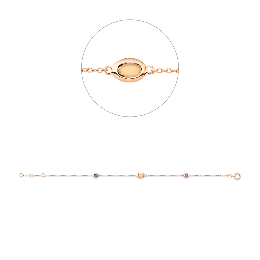 Armband 18 kt RG, mit ZÖ 16 cm + 17 cm