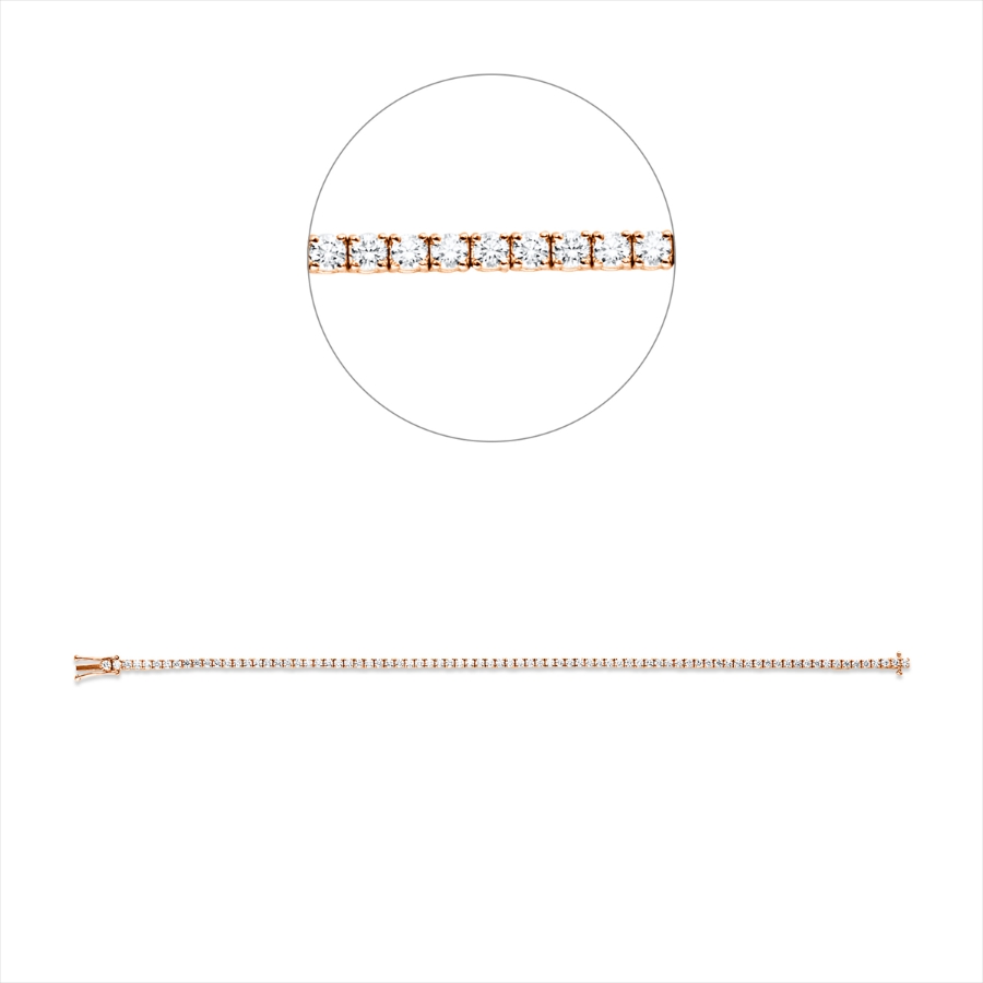 Tennisarmband 4er-Krappe 18kt Rotgold mit 2,05ct Diamanten