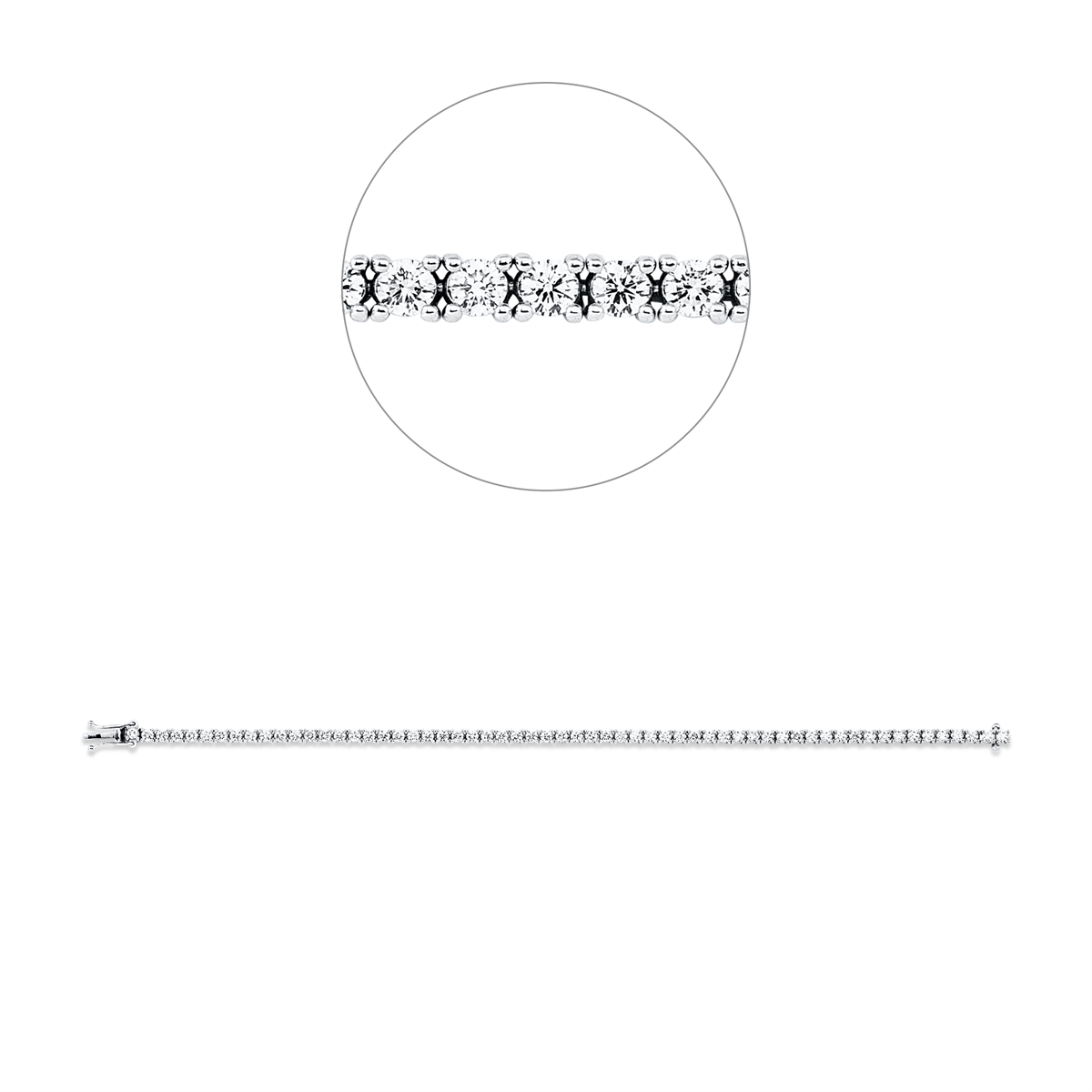 Tennisarmband 4er-Krappe 18kt Weißgold mit 3,32ct Diamanten