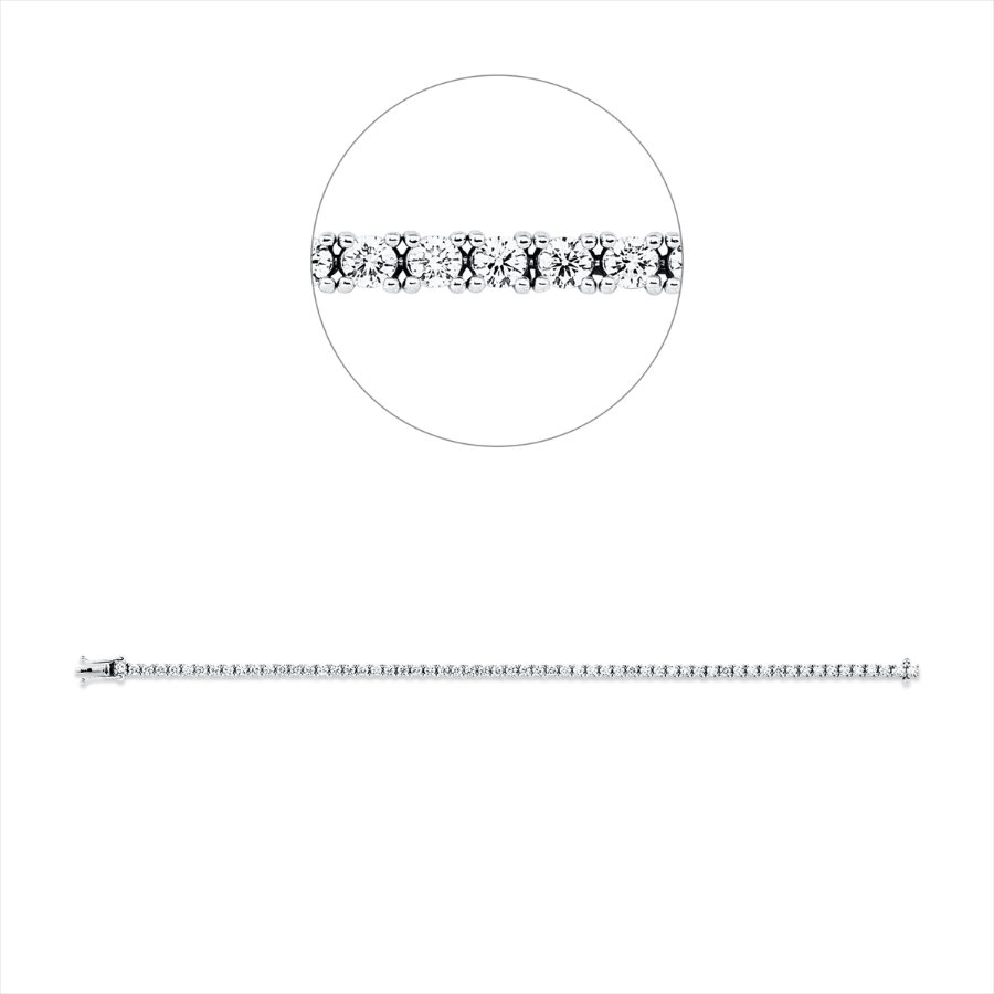 Tennisarmband 4er-Krappe 18kt Weißgold mit 3,32ct Diamanten