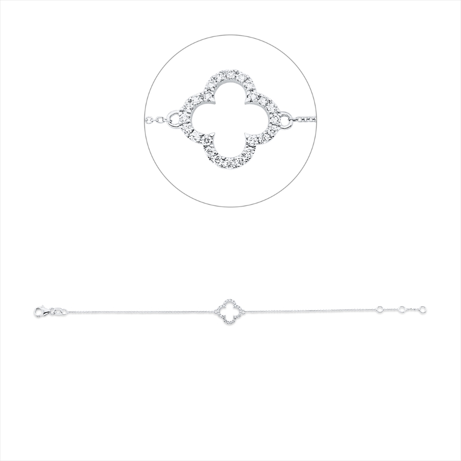 Armband 18 kt WG, mit ZÖ 16 cm + 17 cm