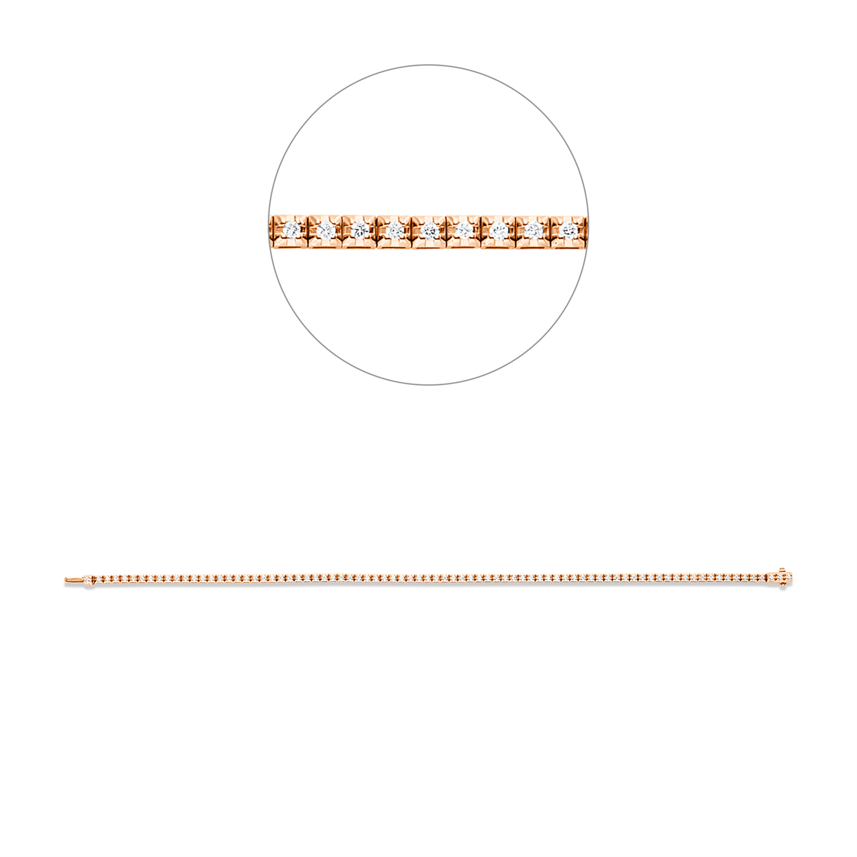 Tennisarmband  18kt Rotgold mit 0,51ct Diamanten