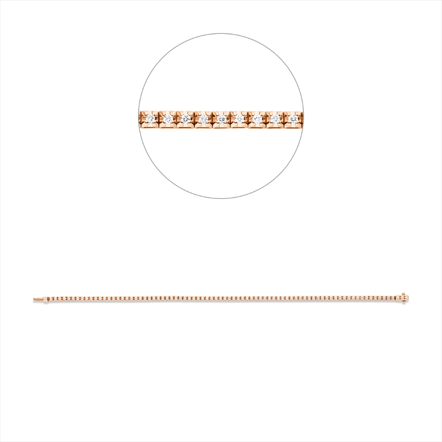 Tennisarmband  18kt Rotgold mit 0,51ct Diamanten