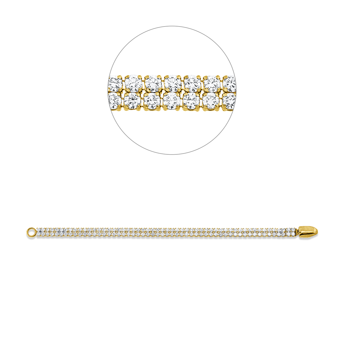 Tennisarmband  18kt Gelbgold mit 7,47ct Diamanten