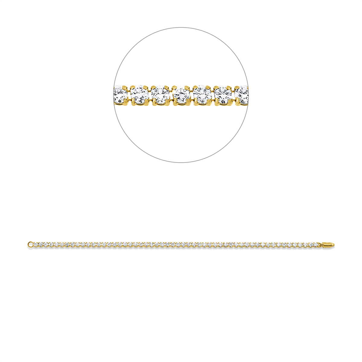 Tennisarmband  18kt Gelbgold mit 3,71ct Diamanten