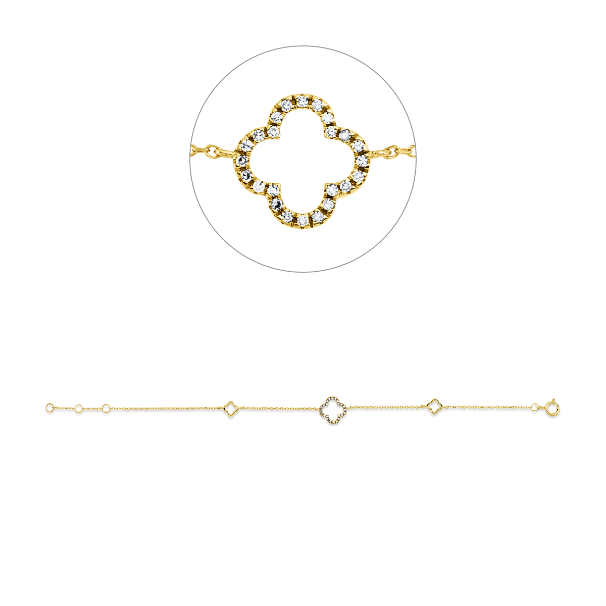 Armband 18 kt GG, mit ZÖ 16 cm + 17 cm