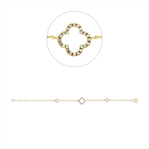 Armband 18 kt GG, mit ZÖ 16 cm + 17 cm