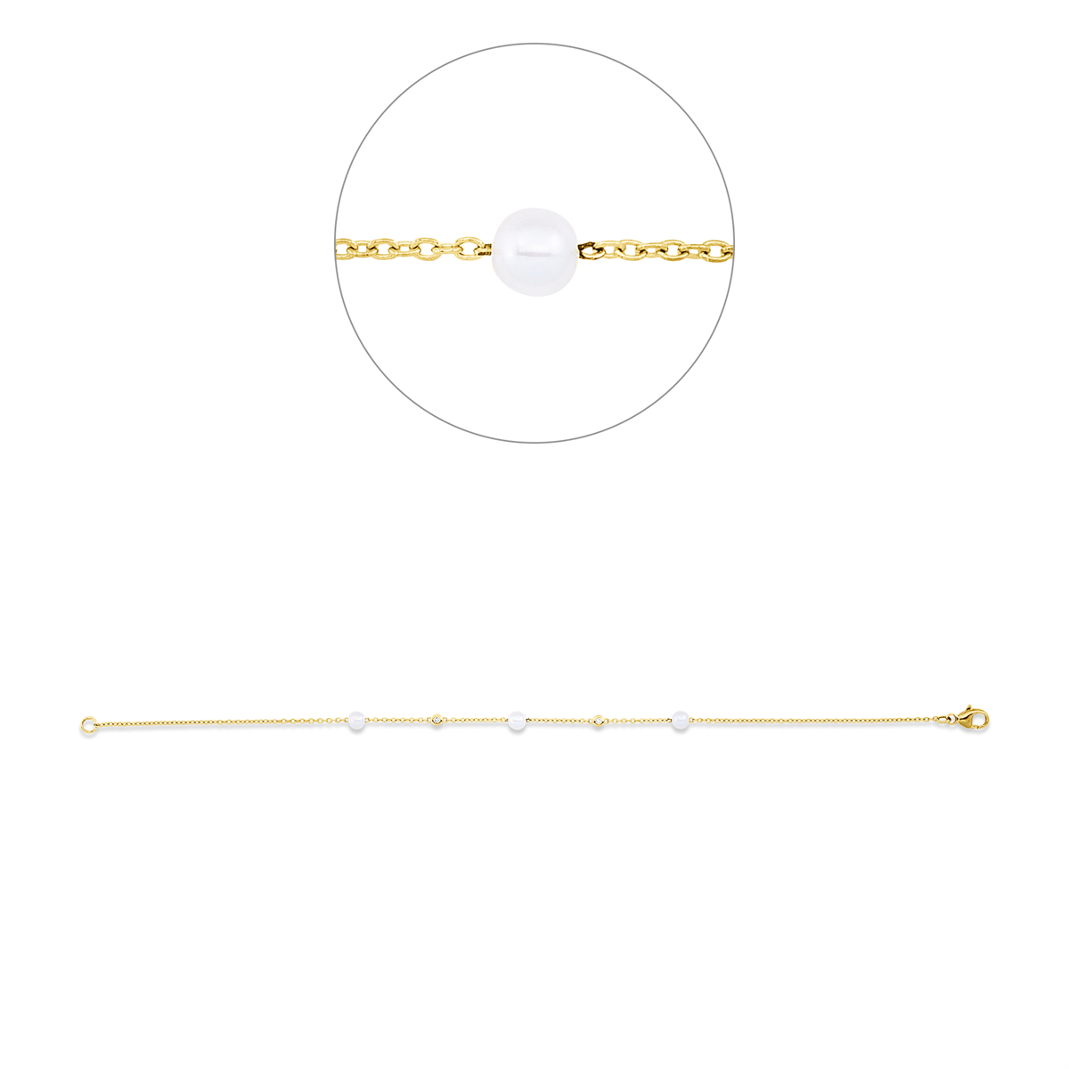 Armband  18kt Gelbgold mit 0,06ct Diamanten