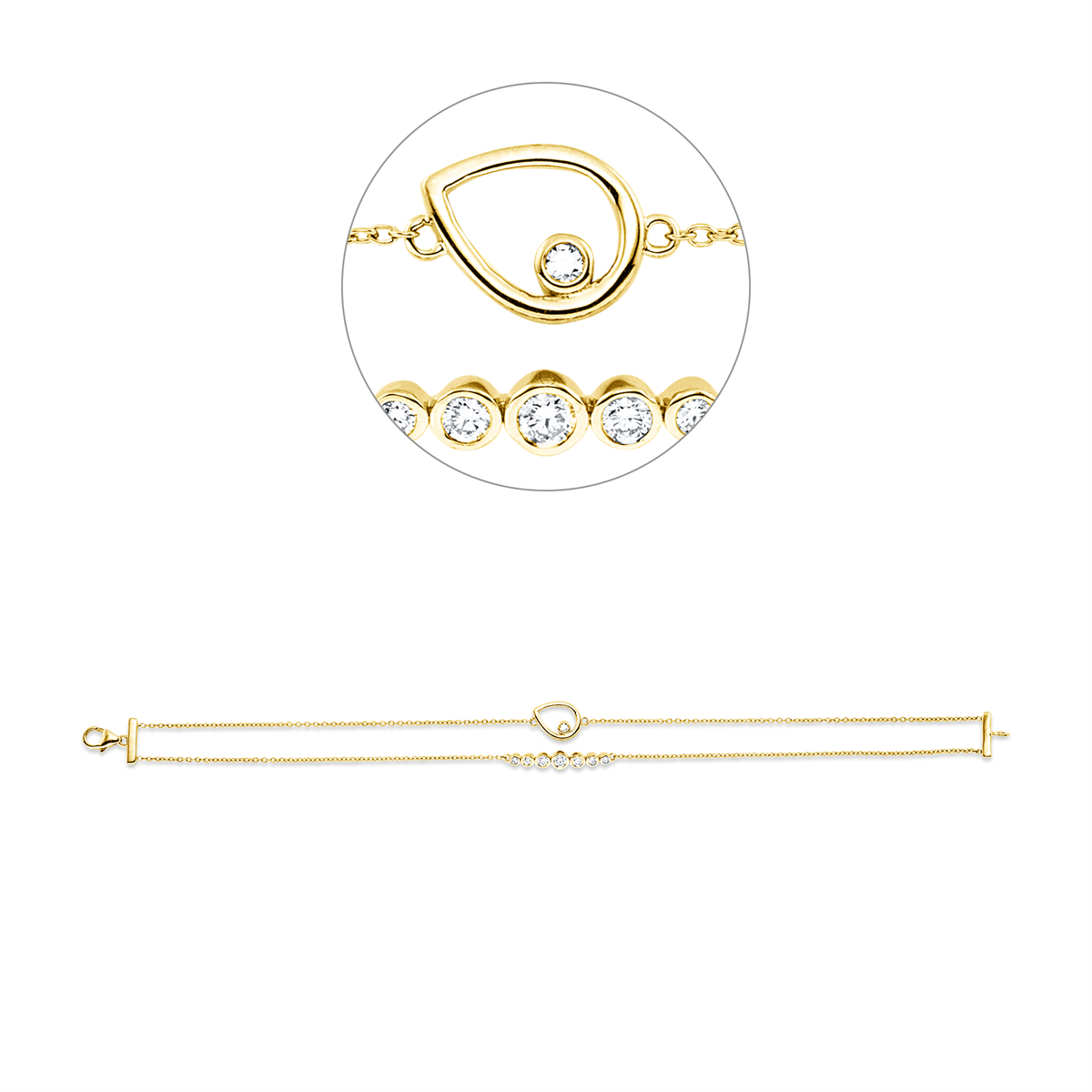 Armband 18 kt GG Tropfen