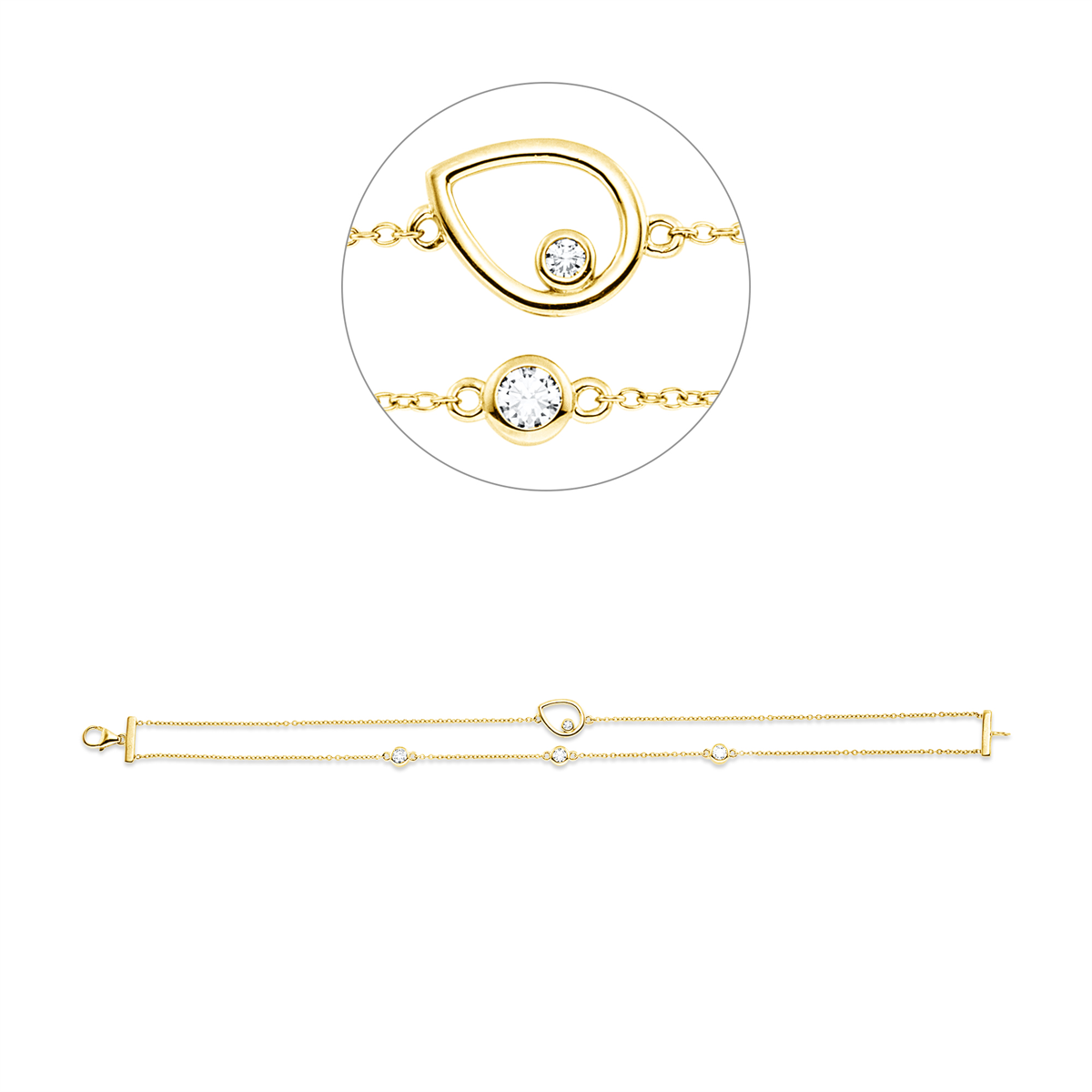 Armband Zarge 18 kt GG Tropfen
