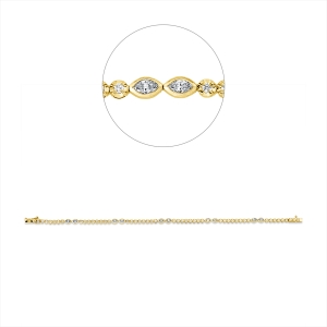 Armband 18 kt GG+WG