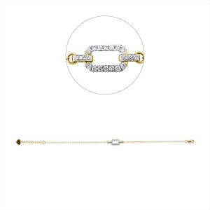 Armband 14 kt GG+WG, mit ZÖ 18 cm