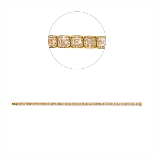 Tennisarmband 4er-Krappe 18kt Gelbgold mit 15,04ct Diamanten