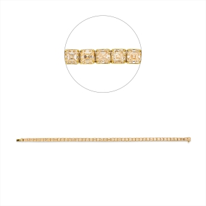 Tennisarmband 4er-Krappe 18kt Gelbgold mit 10,88ct Diamanten