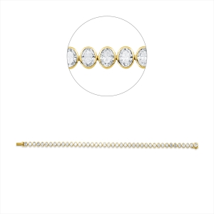 Tennisarmband Zarge 18kt Gelbgold mit 7,84ct Diamanten