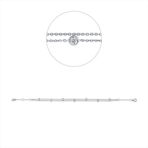 Armband 18 kt WG, mit ZÖ 14  cm