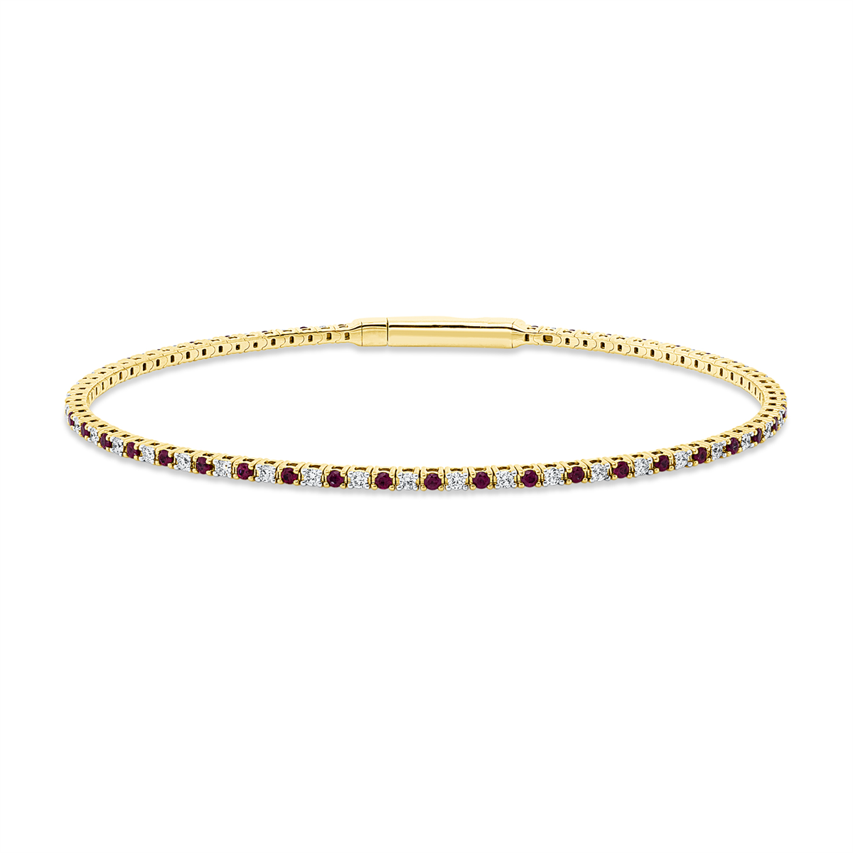 Armreif 18 kt GG, Fassung rhodiniert