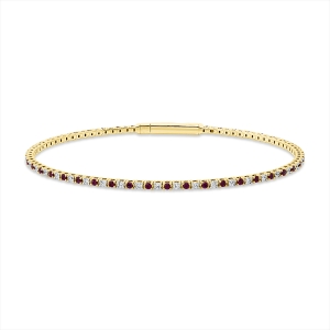 Armreif 18 kt GG, Fassung rhodiniert