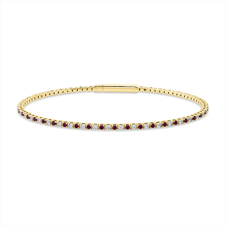 Armreif 18 kt GG, Fassung rhodiniert