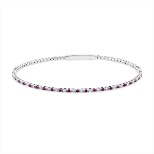 Armreif 18 kt GG, Fassung rhodiniert