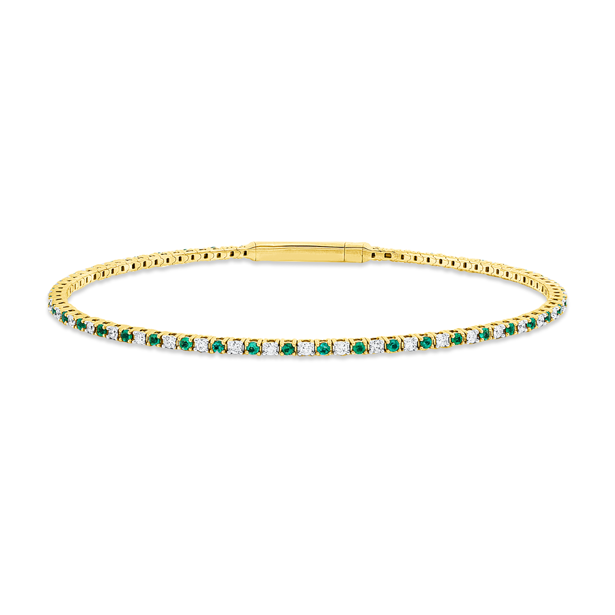 Armreif 18 kt GG, Fassung rhodiniert
