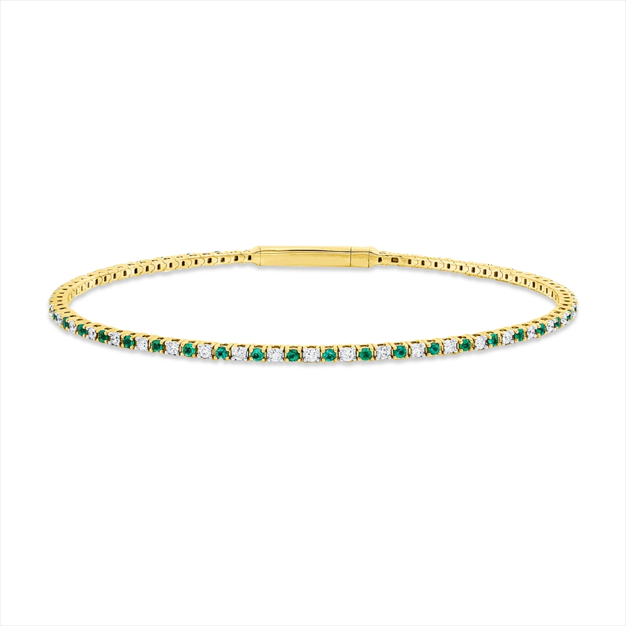 Armreif 18 kt GG, Fassung rhodiniert