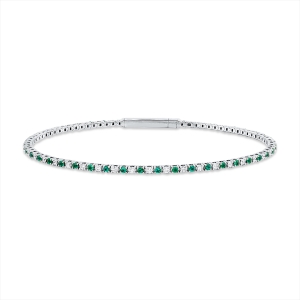 Armreif 18 kt GG, Fassung rhodiniert