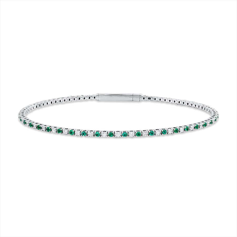 Armreif 18 kt GG, Fassung rhodiniert