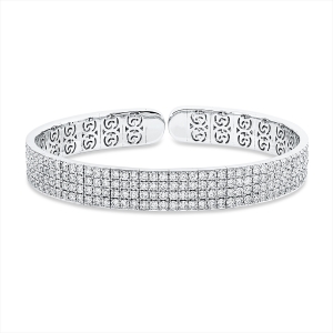 Pavé Armreif  18kt Weißgold mit 8,45ct Diamanten