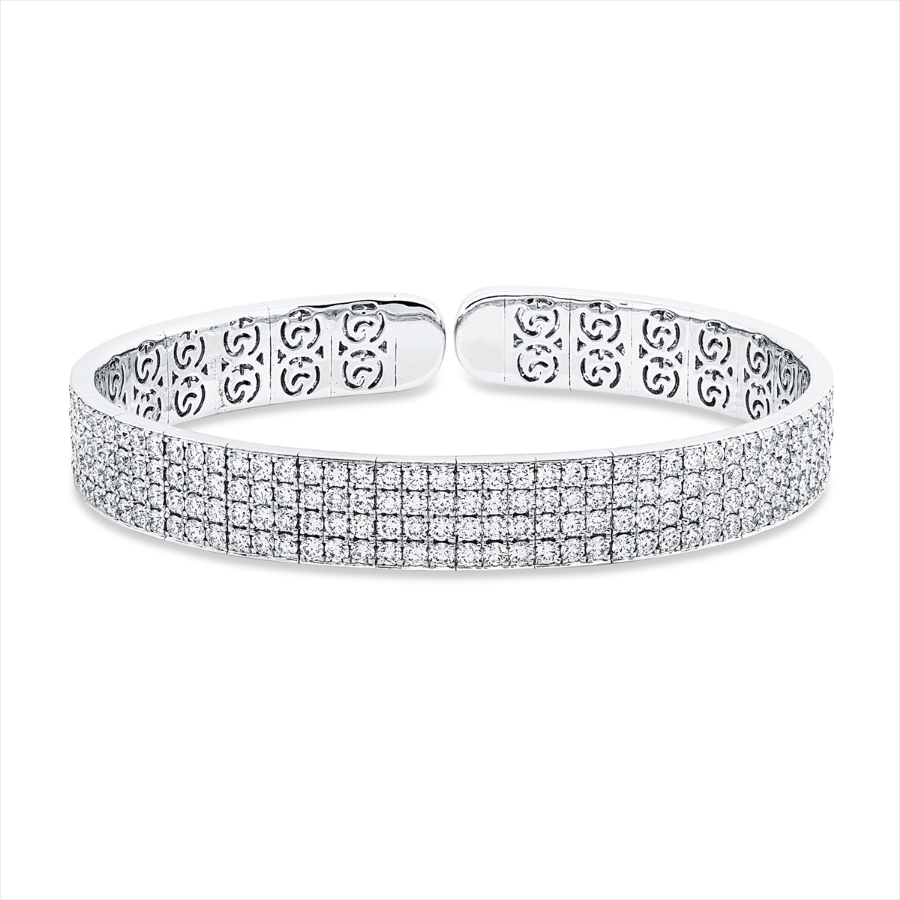 Pavé Armreif  18kt Weißgold mit 8,45ct Diamanten